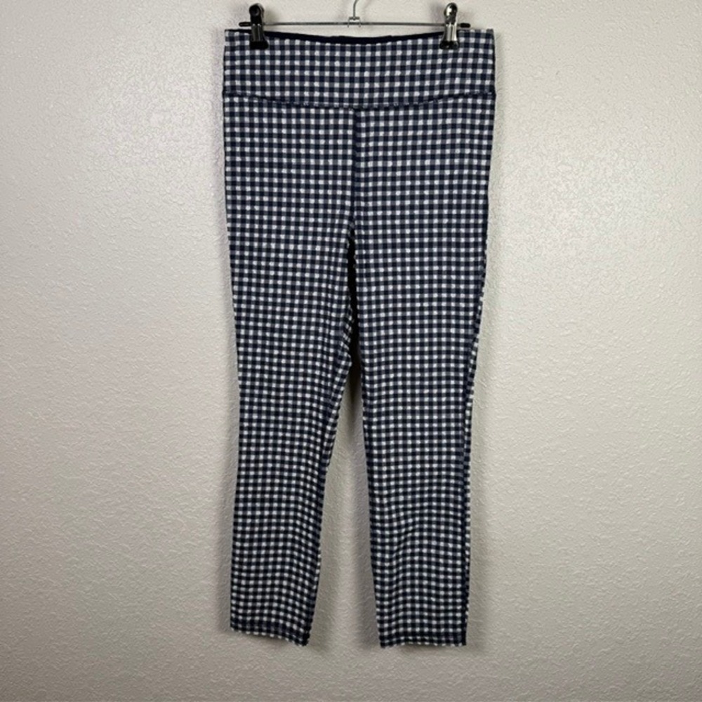 J.Crew Gingham Seersucker Legging Pants Navy White Small Textured Stretch